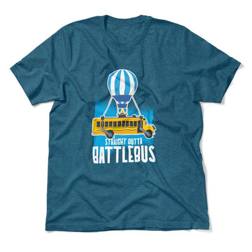Straight Outta Battle Bus Men/Unisex T-Shirt in Heather Deep Teal color